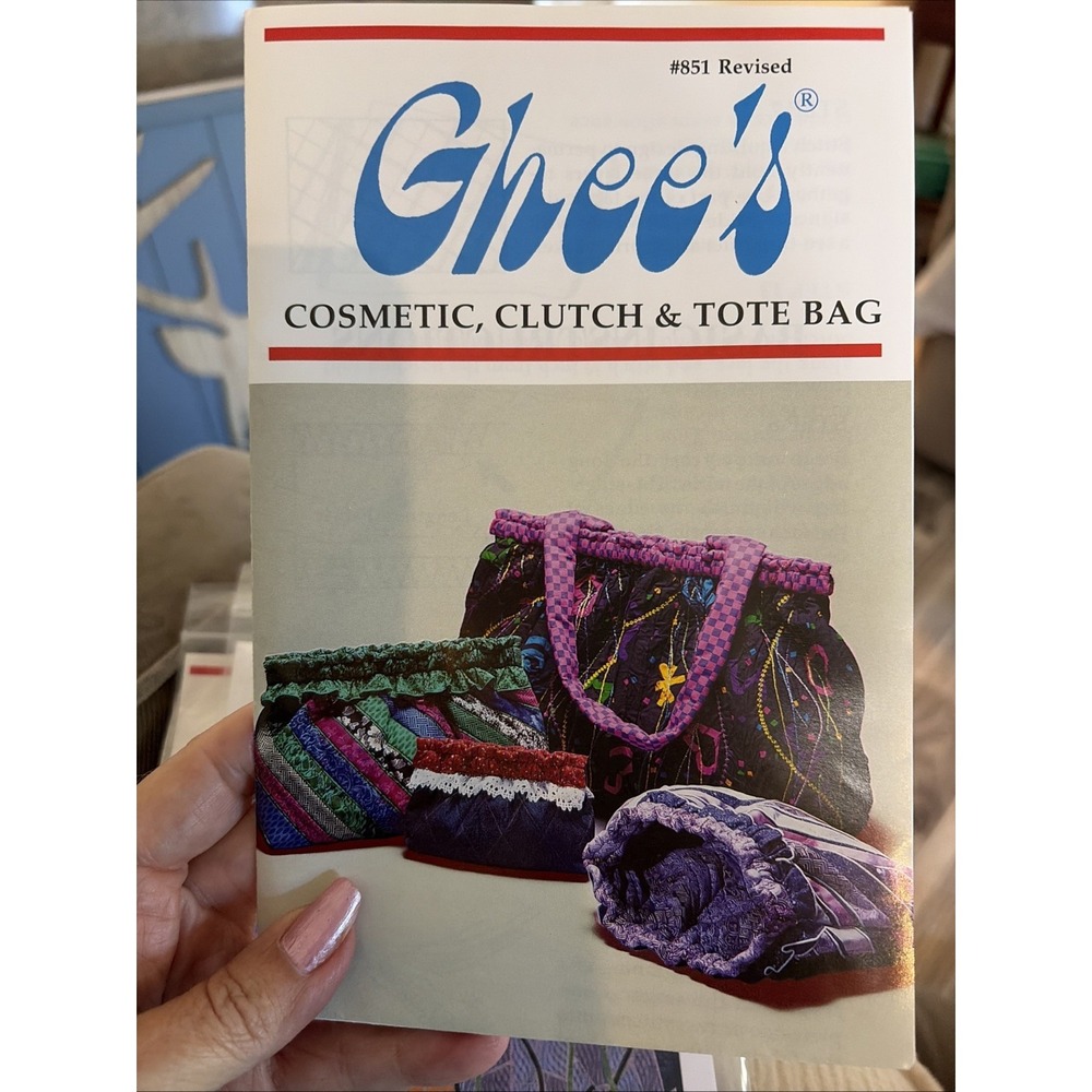 Ghee’s Cosmetic Clutch & Tote Bag Sewing Pattern 851 Revised Uncut